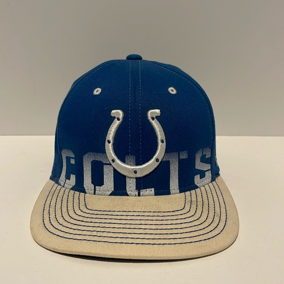 Reebok NFL Indianapolis Colts Football Fitted Size S/M Hat Logo Blue - Picture 1 of 9